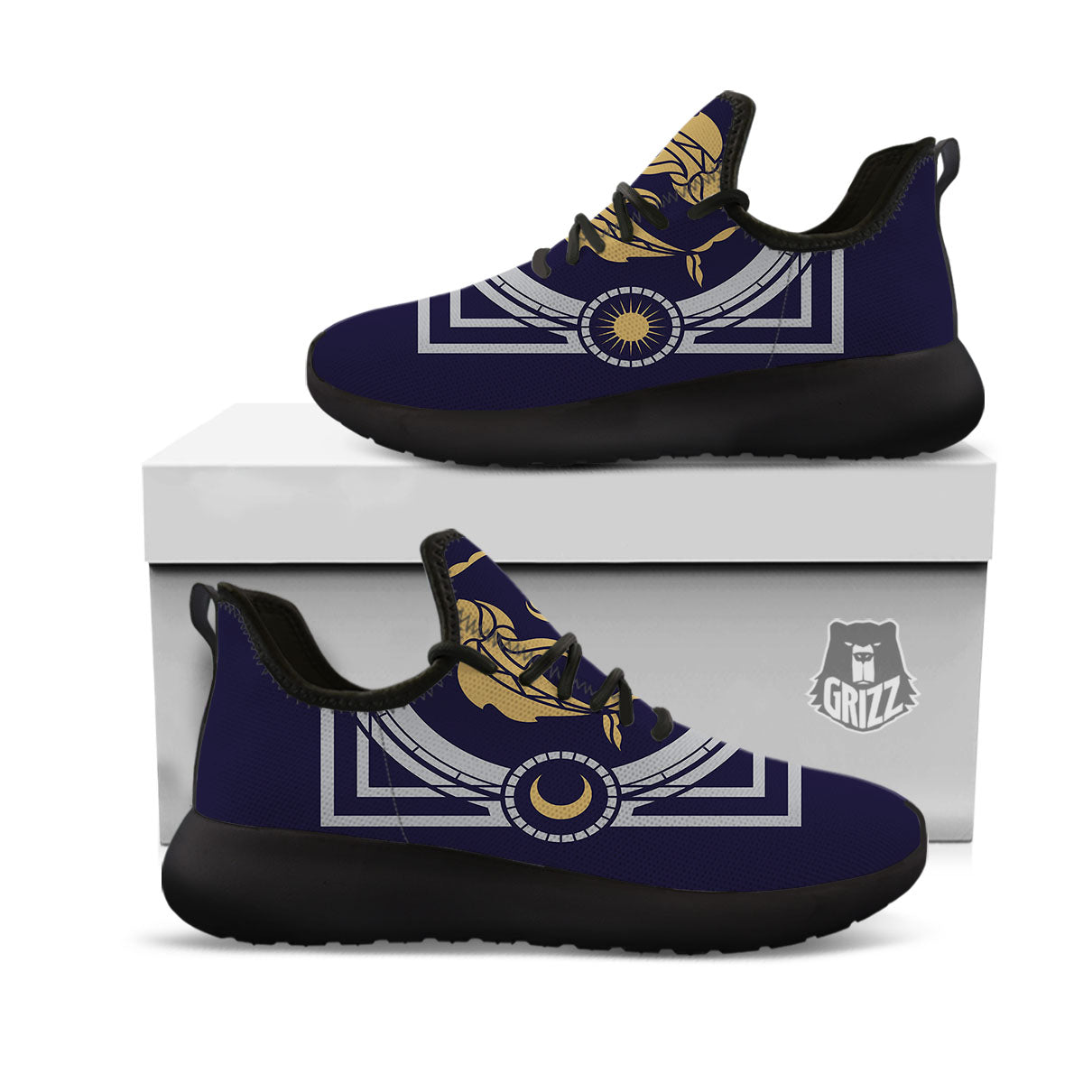 Pisces Sign Horoscope Print Black Athletic Shoes-grizzshop