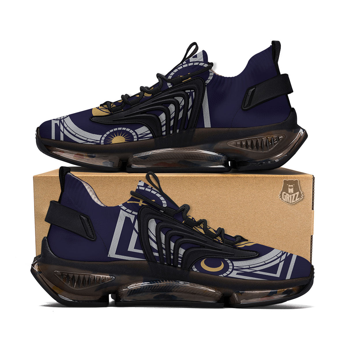 Pisces Sign Horoscope Print Black Gym Shoes-grizzshop
