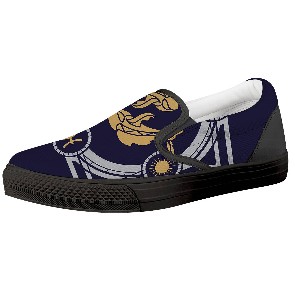 Pisces Sign Horoscope Print Black Slip On Shoes-grizzshop