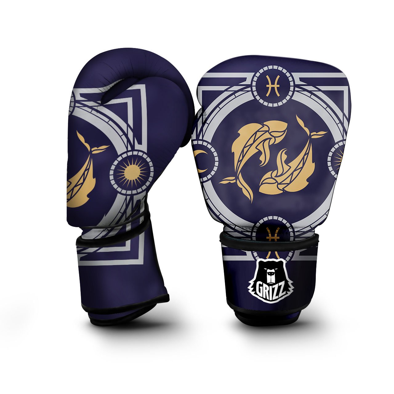 Pisces Sign Horoscope Print Boxing Gloves-grizzshop