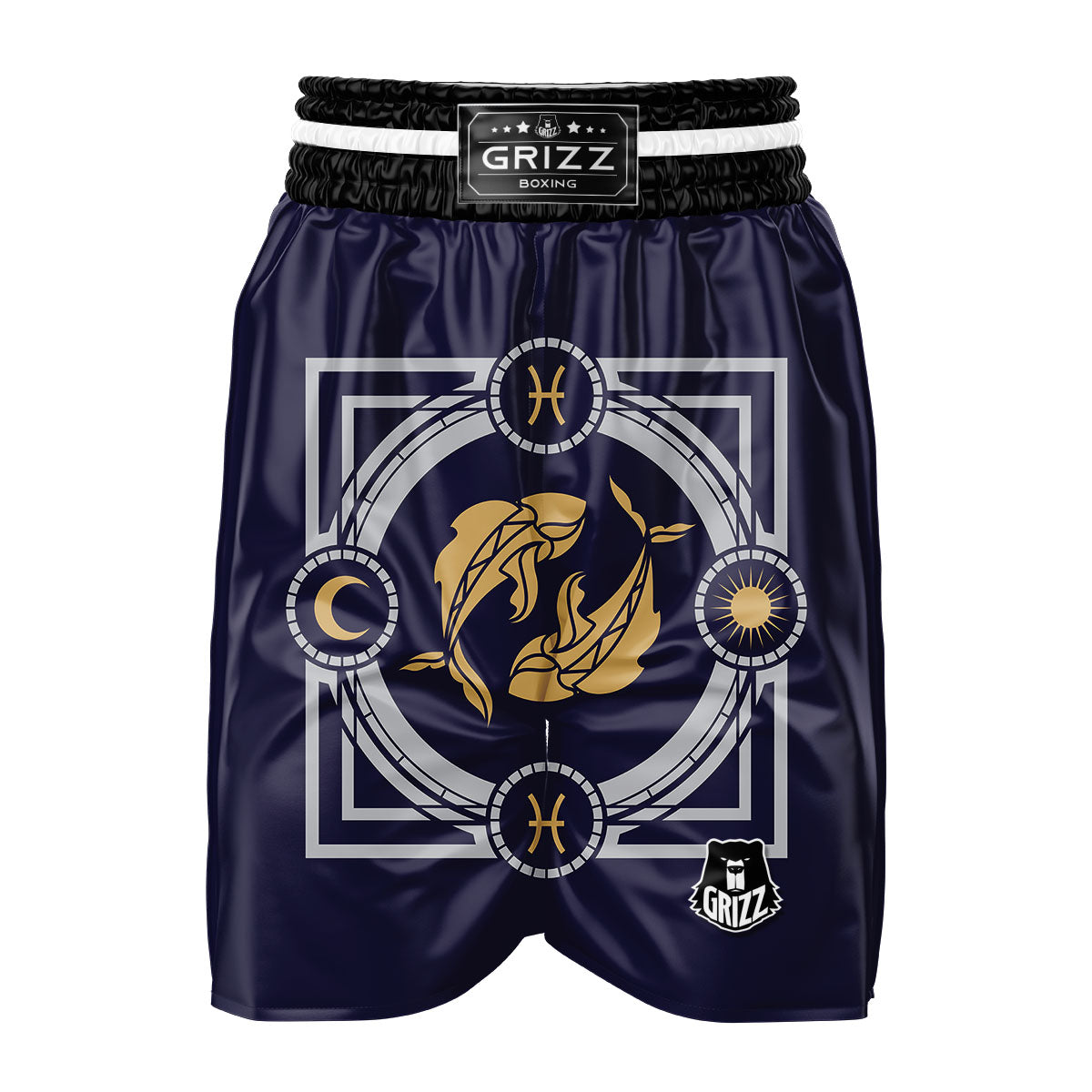 Pisces Sign Horoscope Print Boxing Shorts-grizzshop