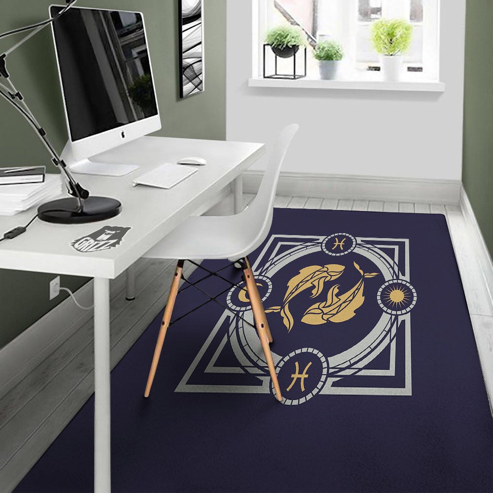 Pisces Sign Horoscope Print Floor Mat-grizzshop