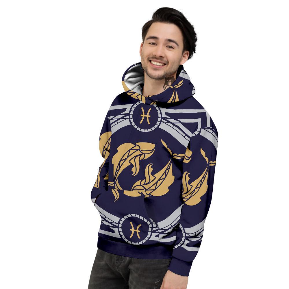 Pisces Sign Horoscope Print Men's Hoodie-grizzshop