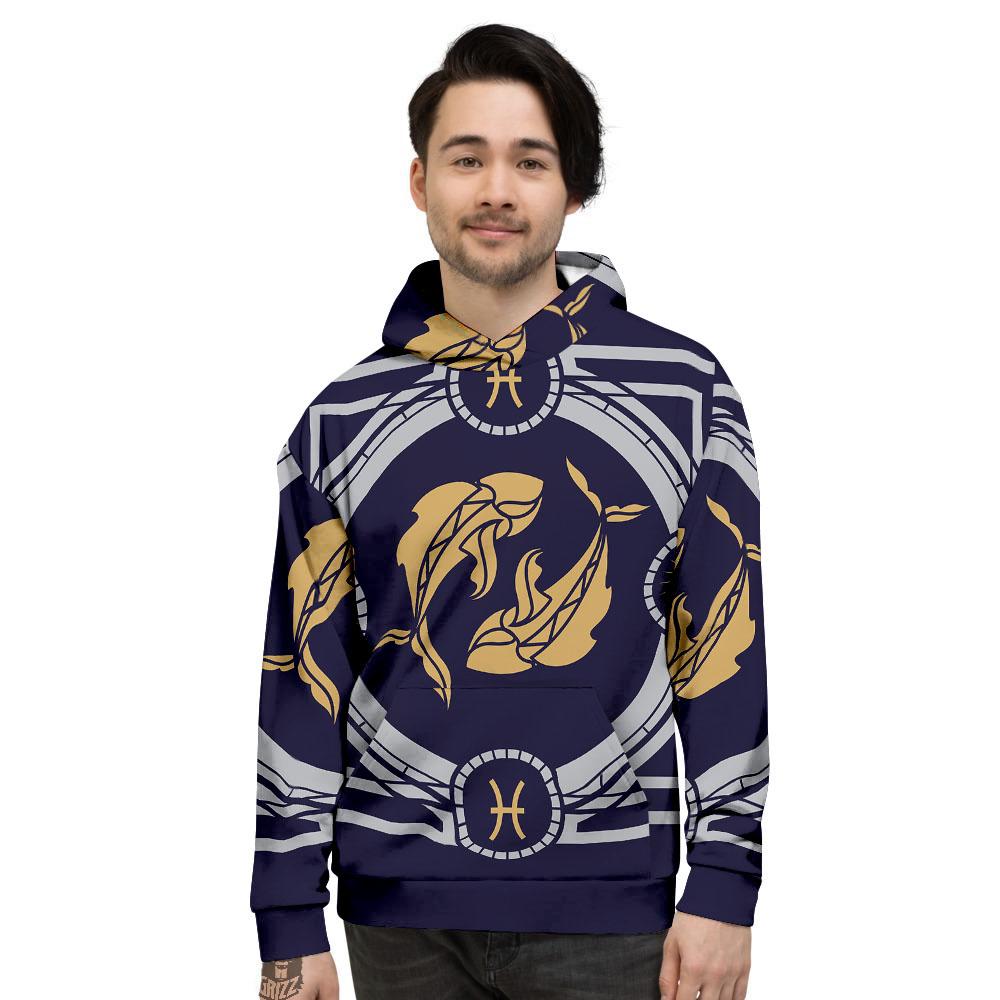 Pisces Sign Horoscope Print Men's Hoodie-grizzshop
