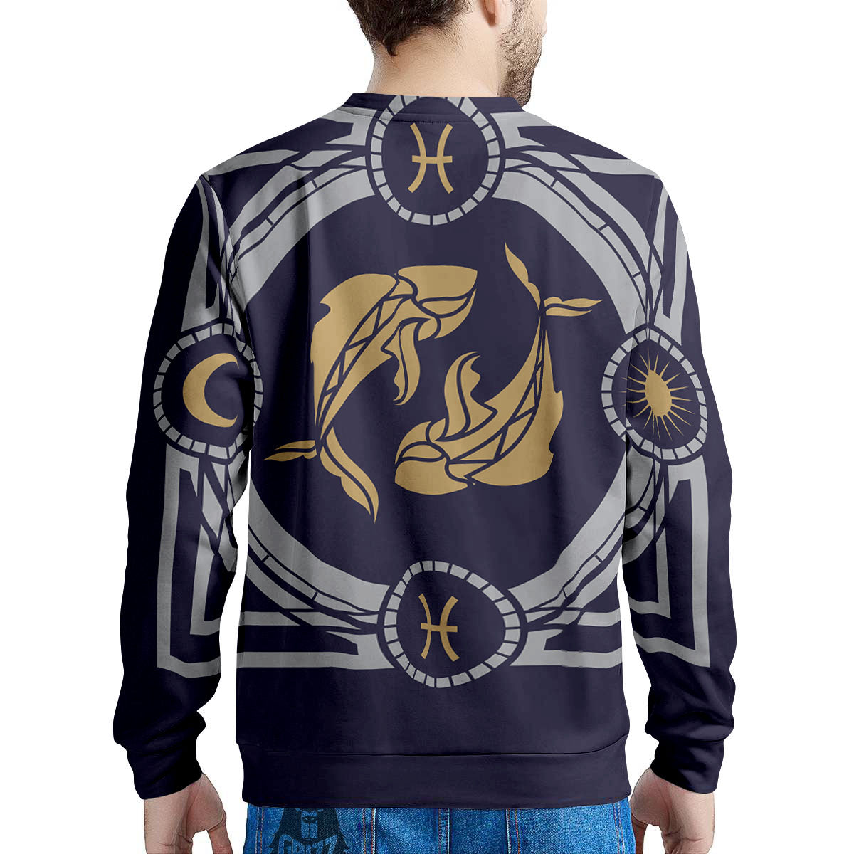 Pisces Sign Horoscope Print Men's Sweatshirt-grizzshop