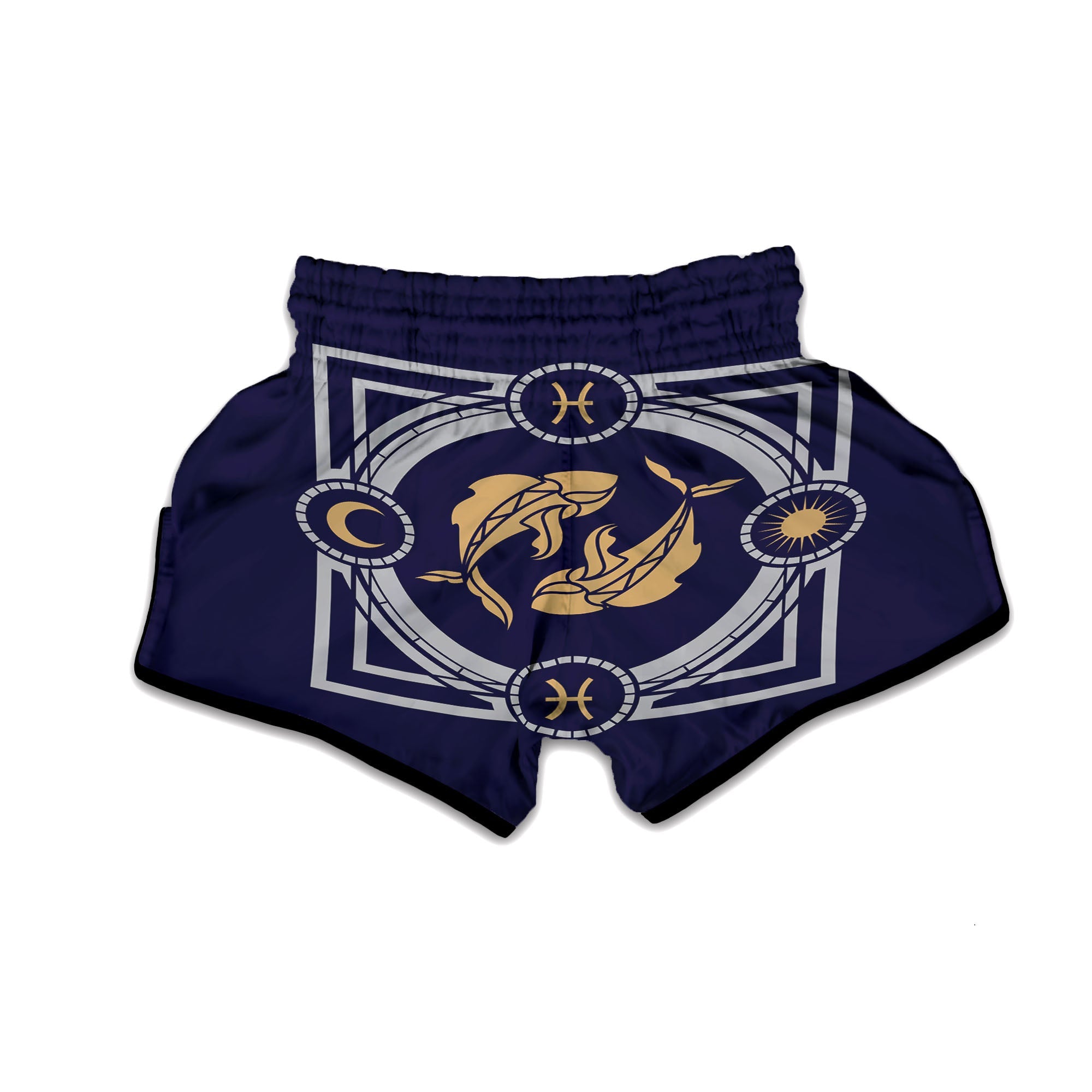 Pisces Sign Horoscope Print Muay Thai Boxing Shorts-grizzshop