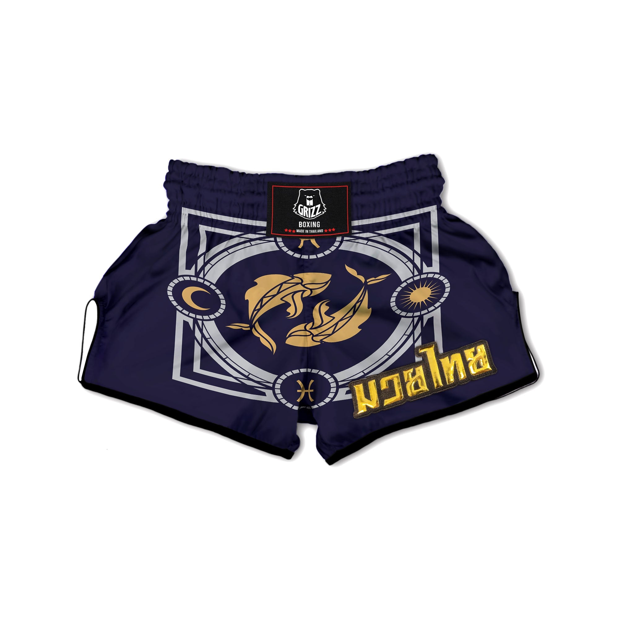 Pisces Sign Horoscope Print Muay Thai Boxing Shorts-grizzshop