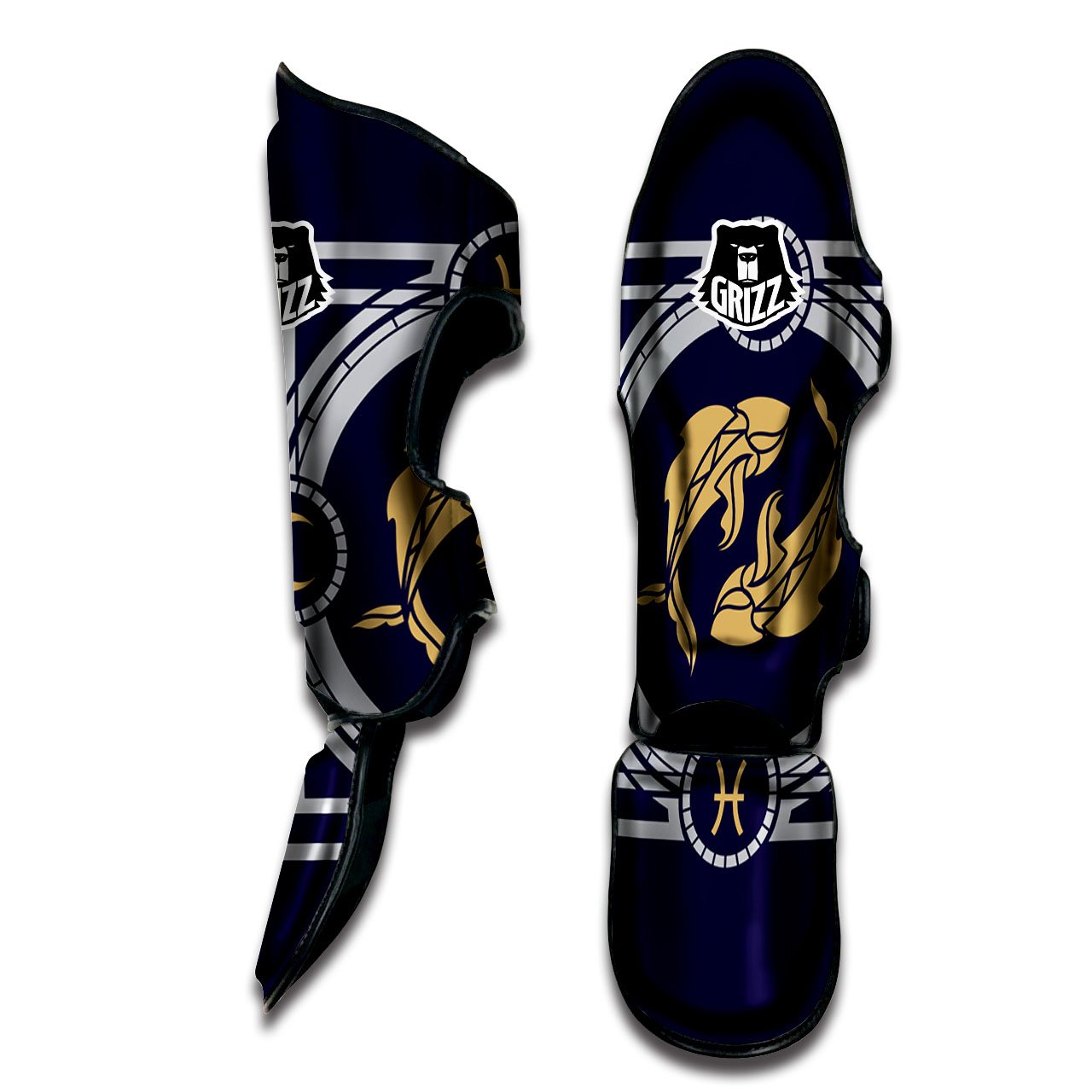 Pisces Sign Horoscope Print Muay Thai Shin Guards-grizzshop
