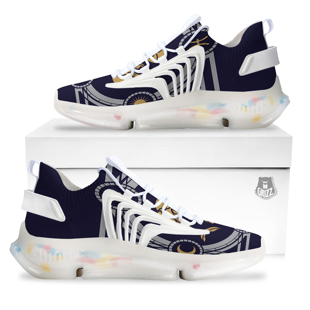 Pisces Sign Horoscope Print White Gym Shoes-grizzshop