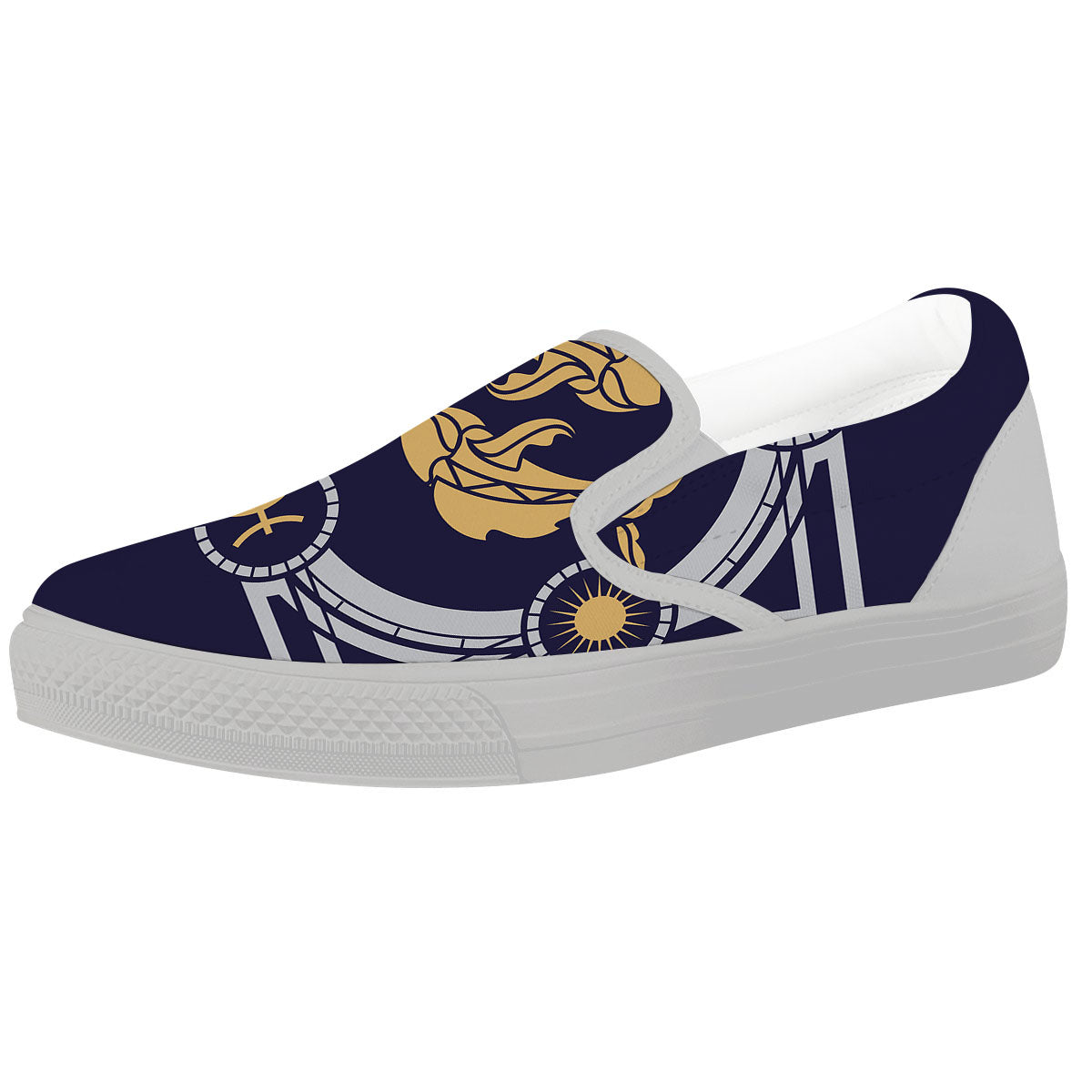 Pisces Sign Horoscope Print White Slip On Shoes-grizzshop
