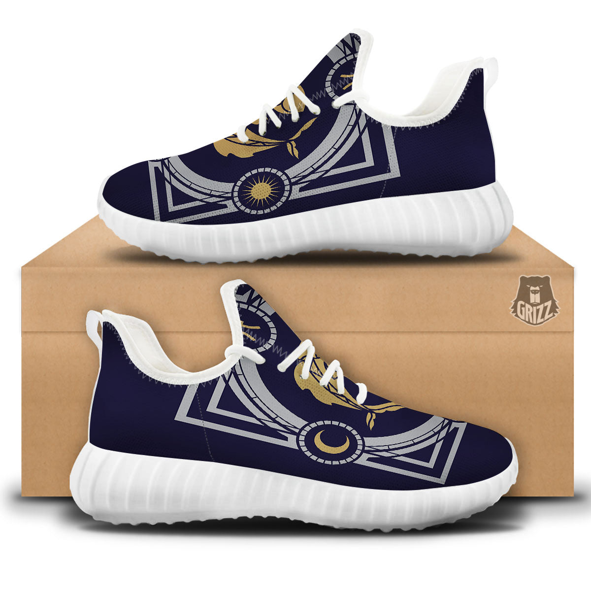 Pisces Sign Horoscope Print White Walking Shoes-grizzshop