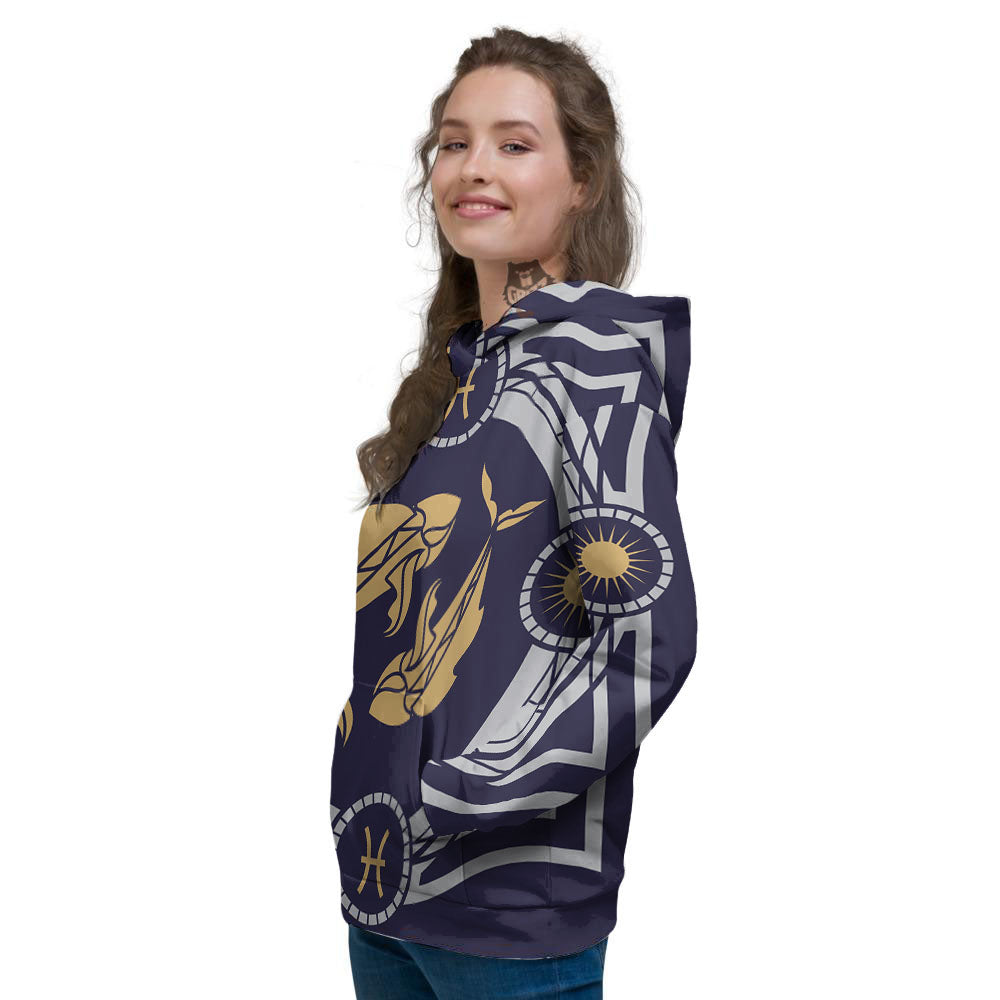 Pisces Sign Horoscope Print Women's Hoodie-grizzshop