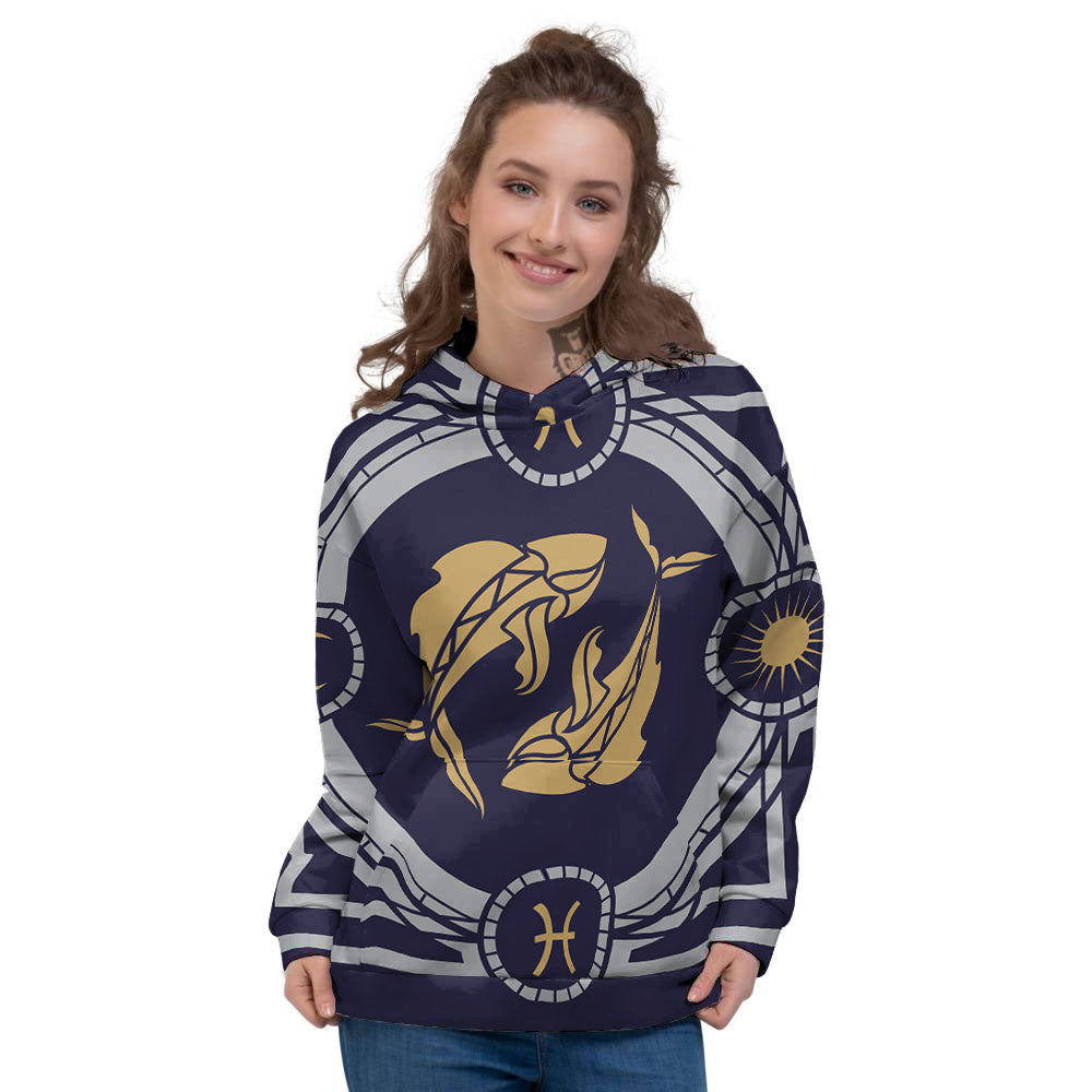 Pisces Sign Horoscope Print Women's Hoodie-grizzshop