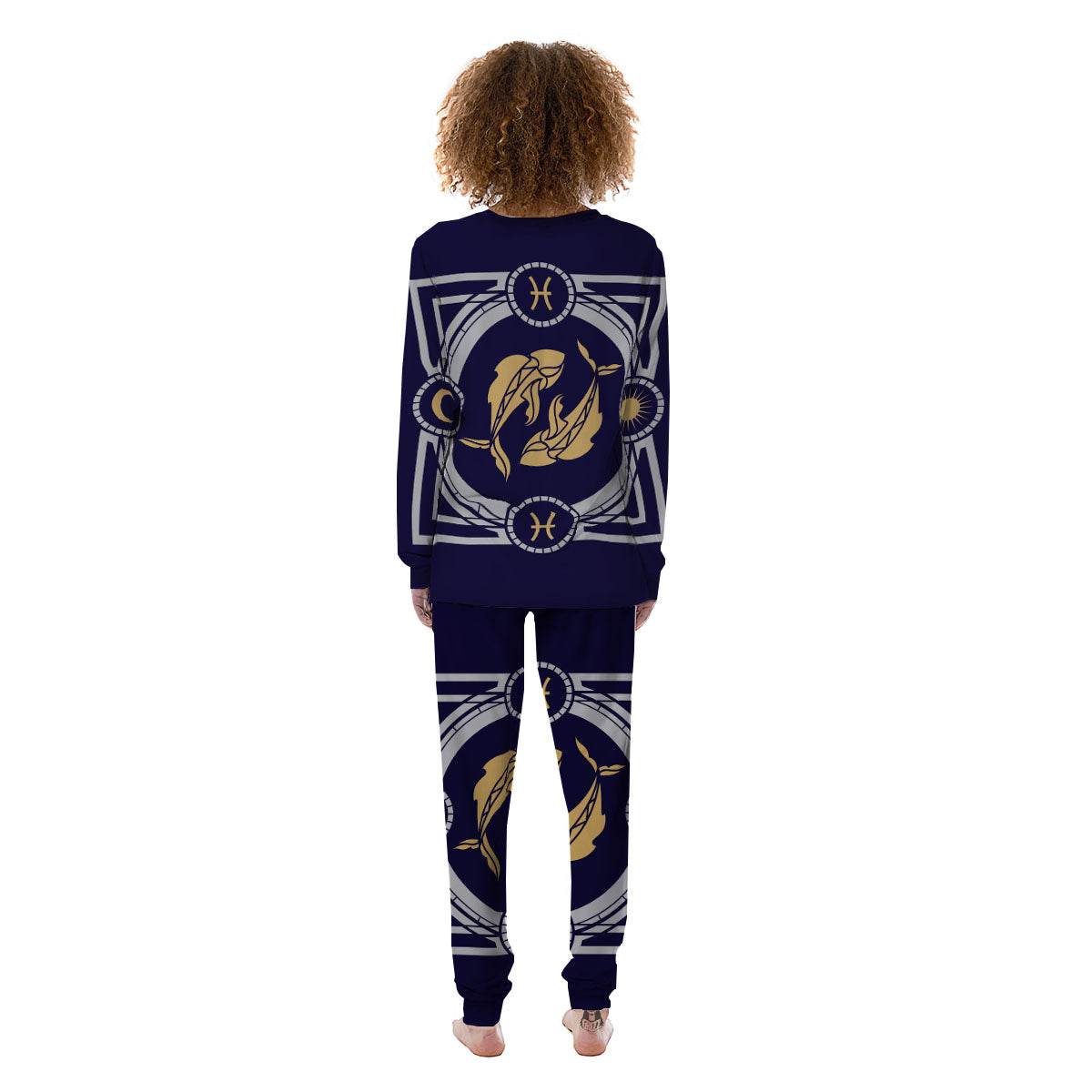 Pisces Sign Horoscope Print Women's Pajamas-grizzshop