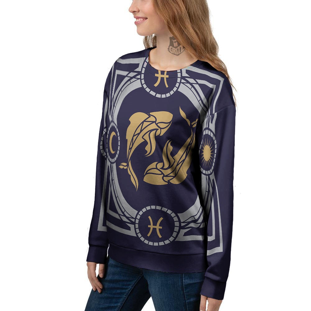 Pisces Sign Horoscope Print Women's Sweatshirt-grizzshop