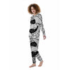 Pisces Sign White And Black Print Women's Pajamas-grizzshop