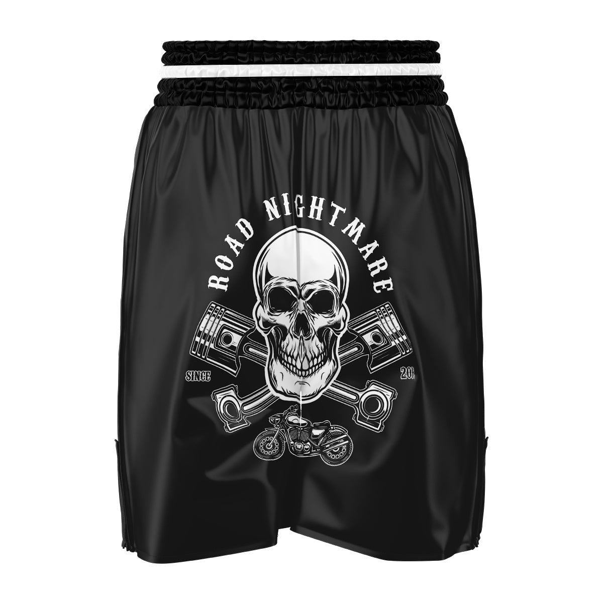 Piston Skull Mechanic Cross Print Boxing Shorts-grizzshop