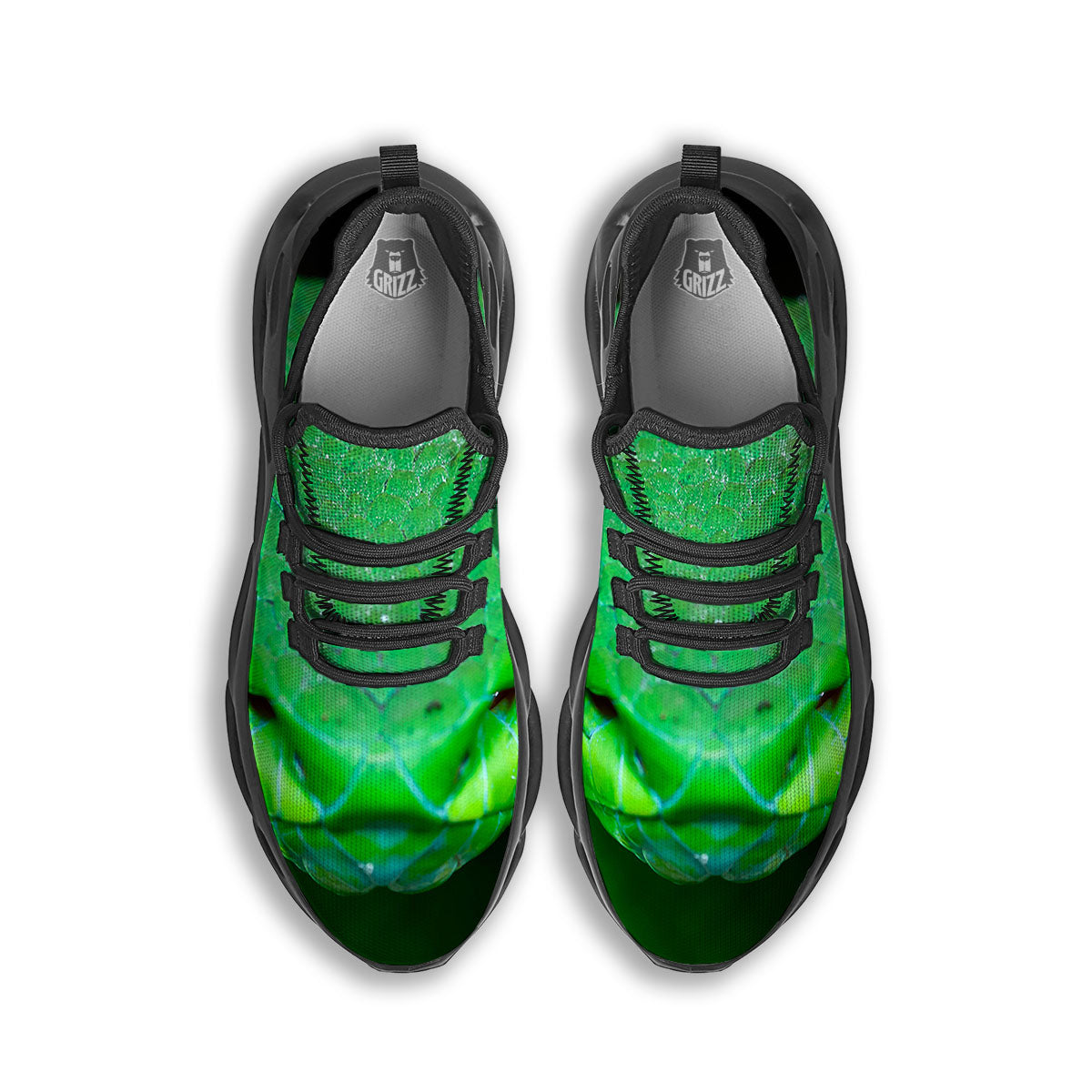 Pit Viper Green Print Black Running Shoes-grizzshop