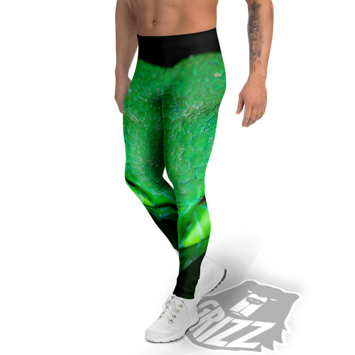 Pit Viper Green Print Men's Leggings-grizzshop