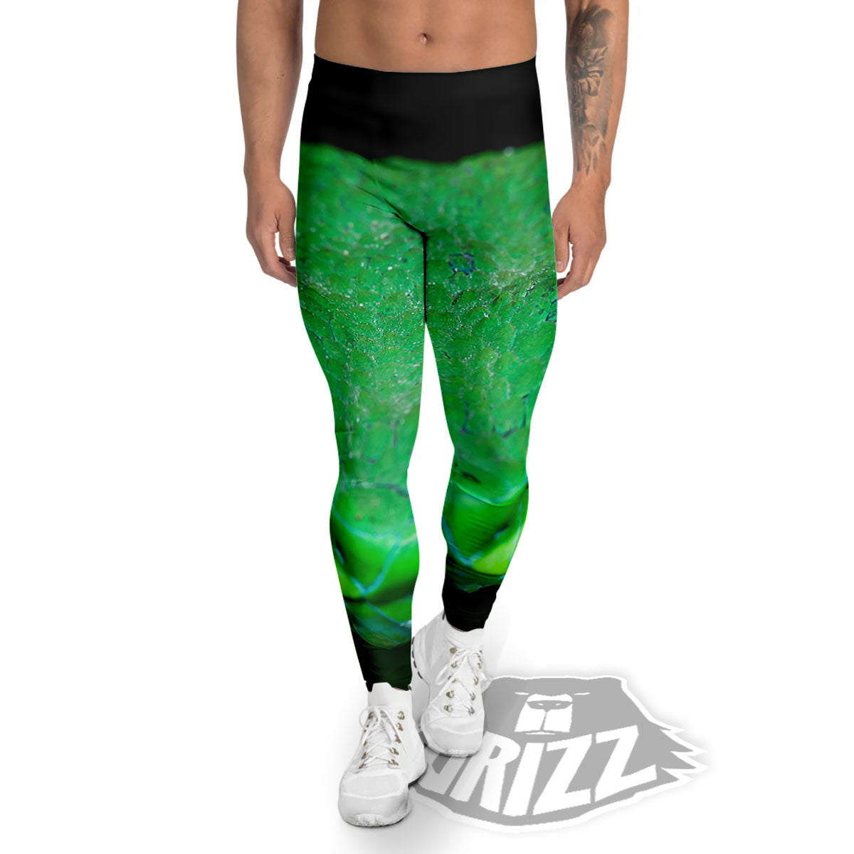 Pit Viper Green Print Men's Leggings-grizzshop