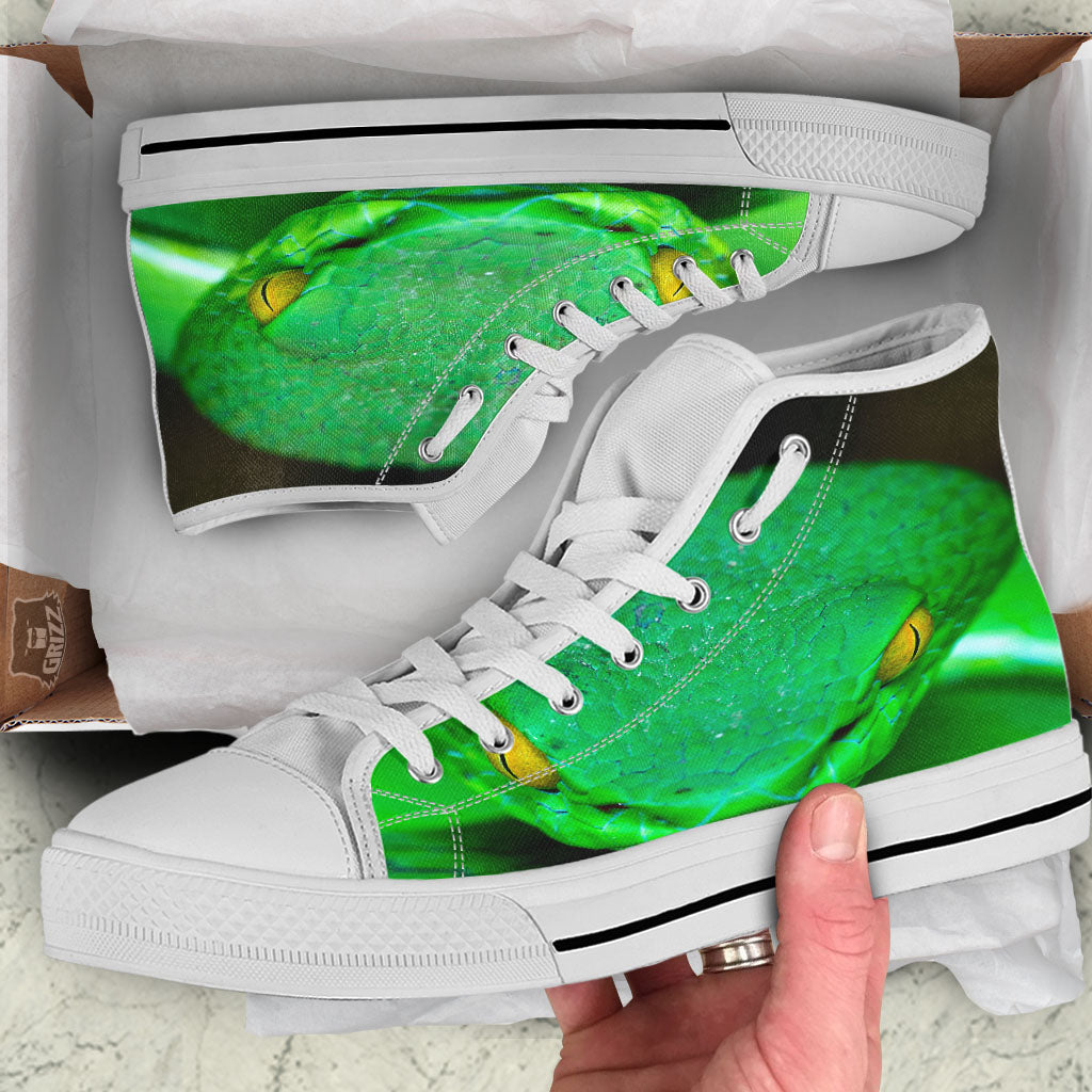 Pit Viper Green Print White High Top Shoes-grizzshop