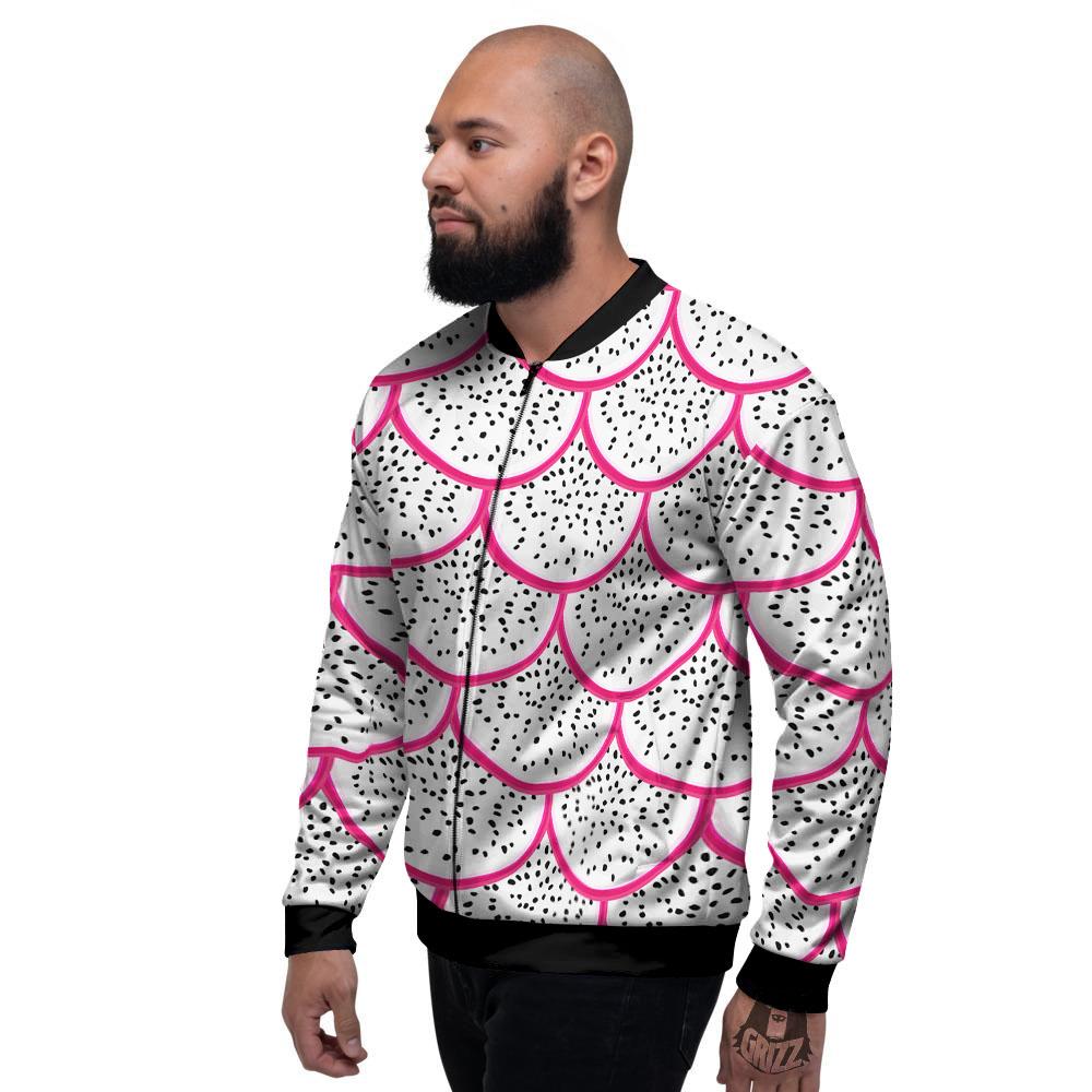 Pitaya Pattern Print Men's Bomber Jacket-grizzshop