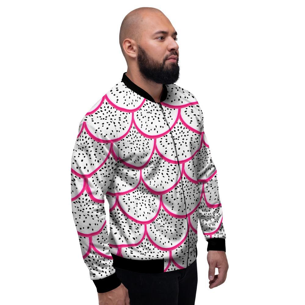 Pitaya Pattern Print Men's Bomber Jacket-grizzshop