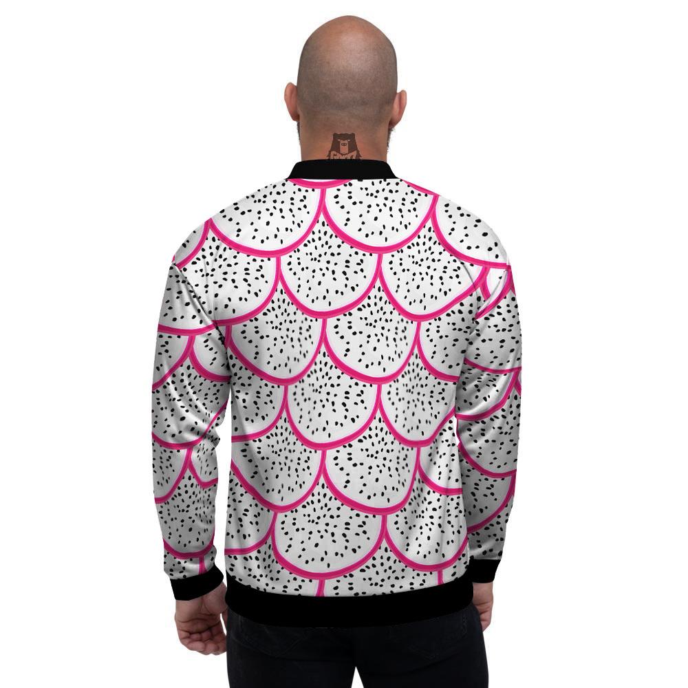 Pitaya Pattern Print Men's Bomber Jacket-grizzshop