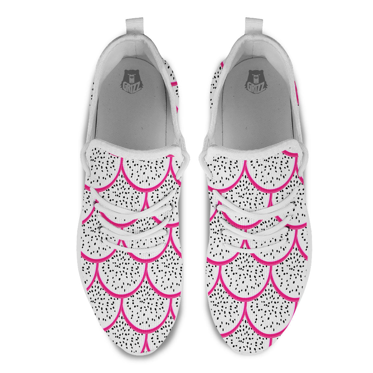 Pitaya Pattern Print White Athletic Shoes-grizzshop