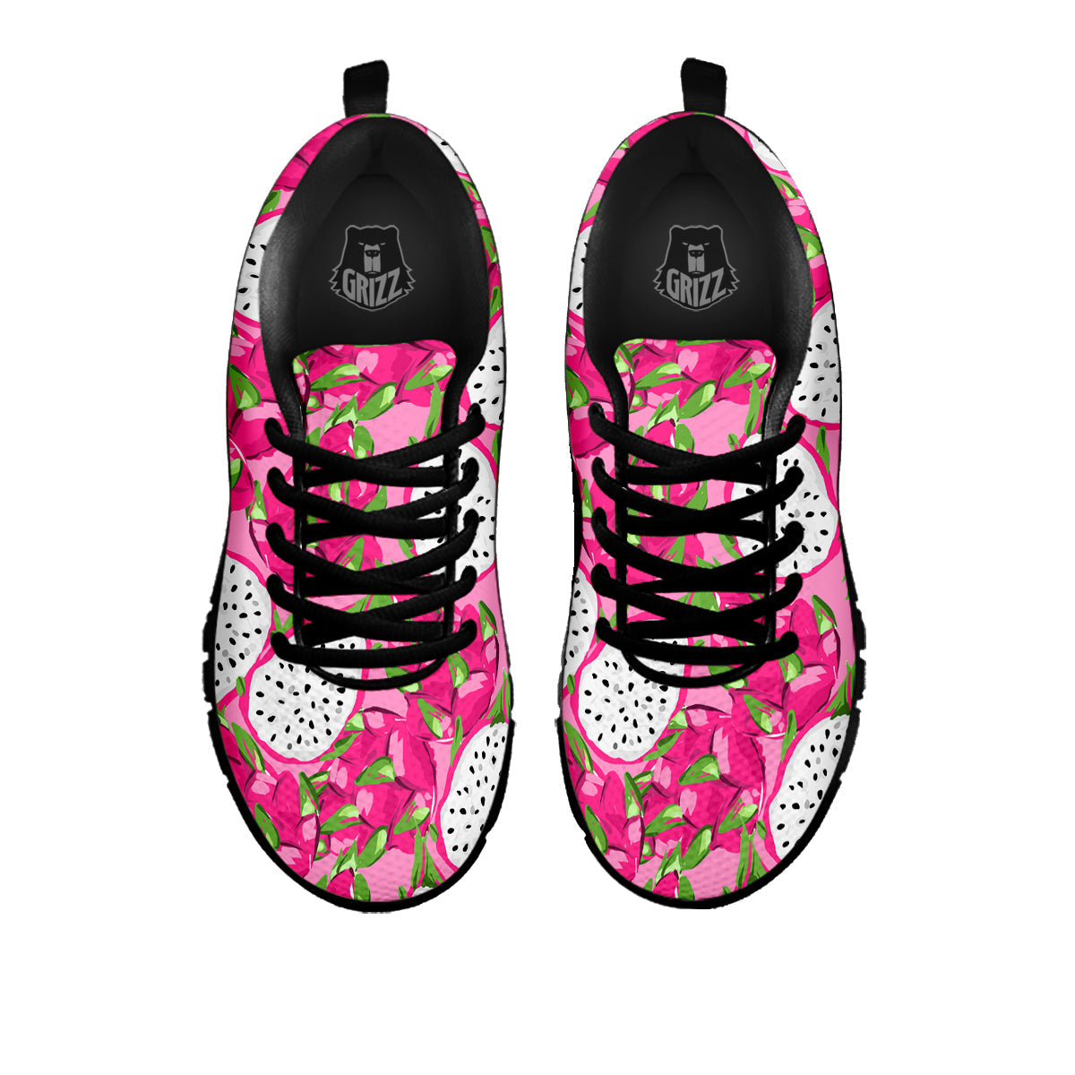 Pitaya Tropical Print Pattern Black Sneaker-grizzshop