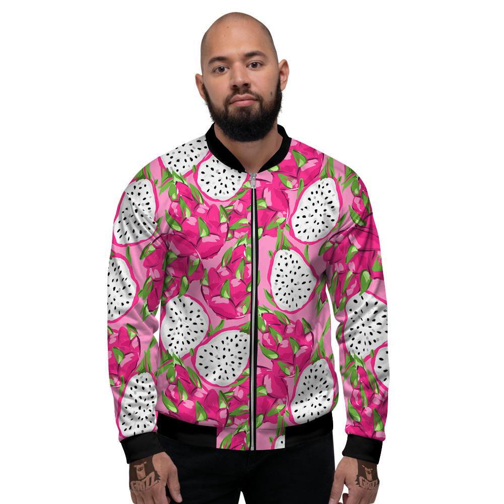 Pitaya Tropical Print Pattern Men's Bomber Jacket-grizzshop