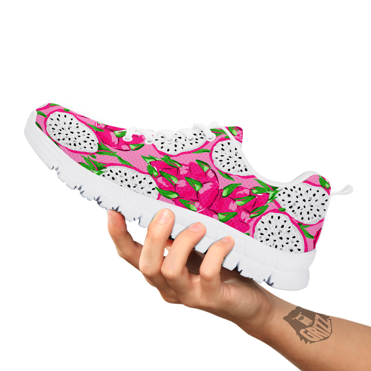 Pitaya Tropical Print Pattern White Sneaker-grizzshop