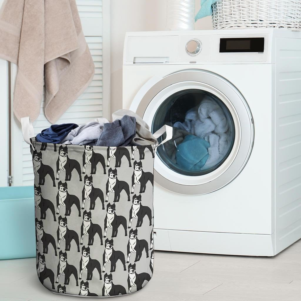 Pitbull Print Laundry Basket-grizzshop