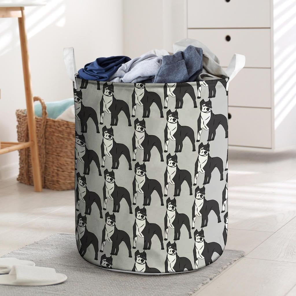 Pitbull Print Laundry Basket-grizzshop