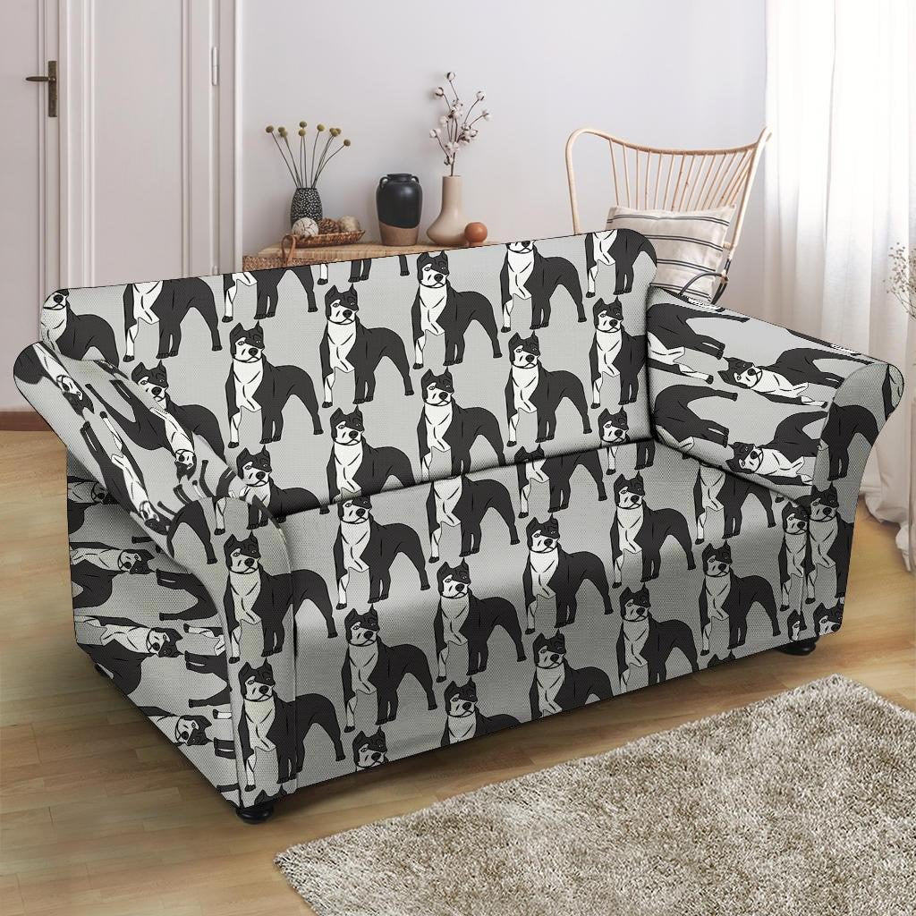 Pitbull Print Loveseat Cover-grizzshop