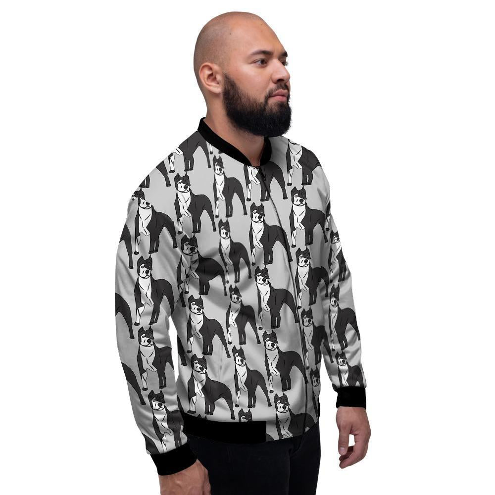 Pitbull Print Men's Bomber Jacket-grizzshop