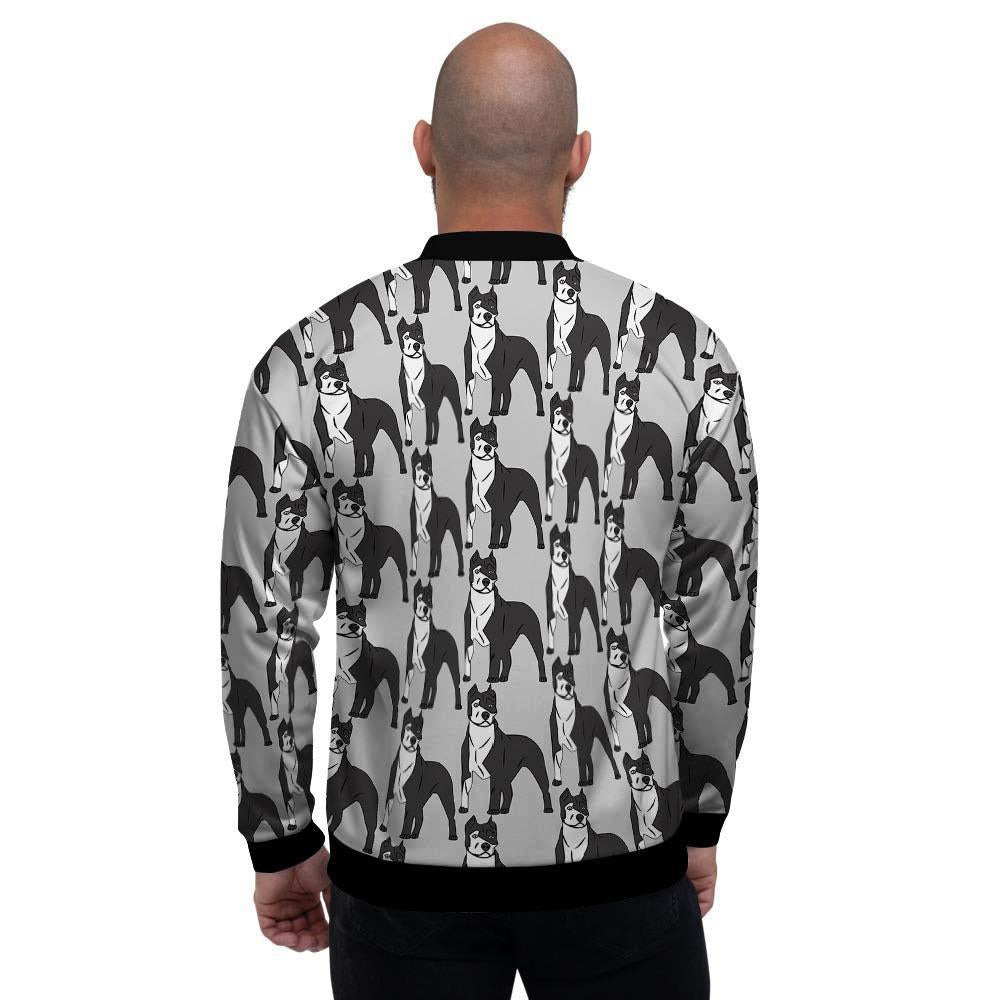 Pitbull Print Men's Bomber Jacket-grizzshop