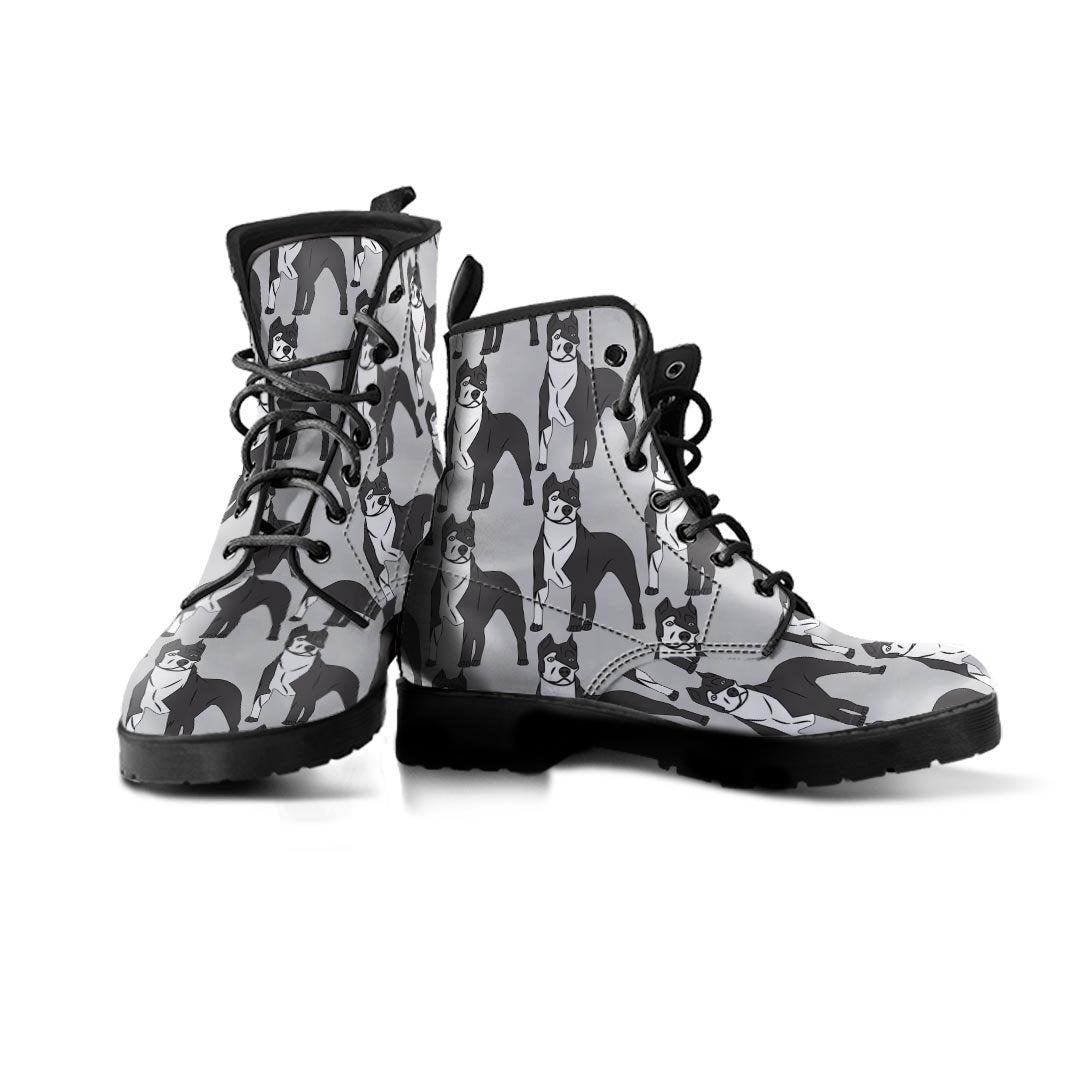 Pitbull Print Men's Boots-grizzshop