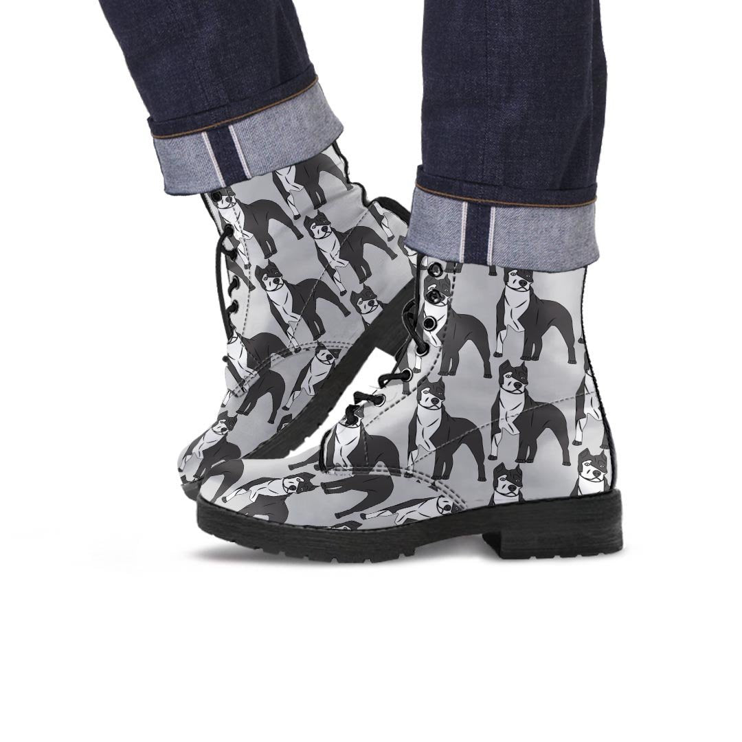 Pitbull Print Men's Boots-grizzshop