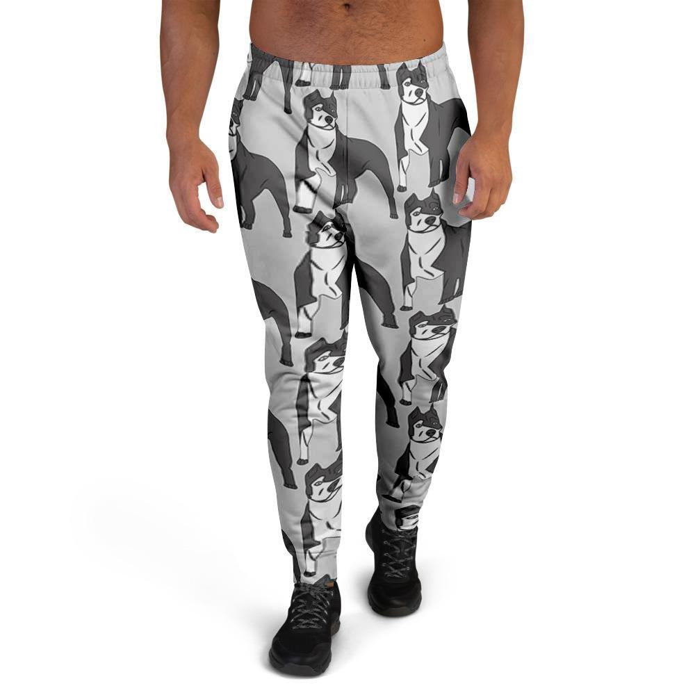 Pitbull Print Men's Joggers-grizzshop