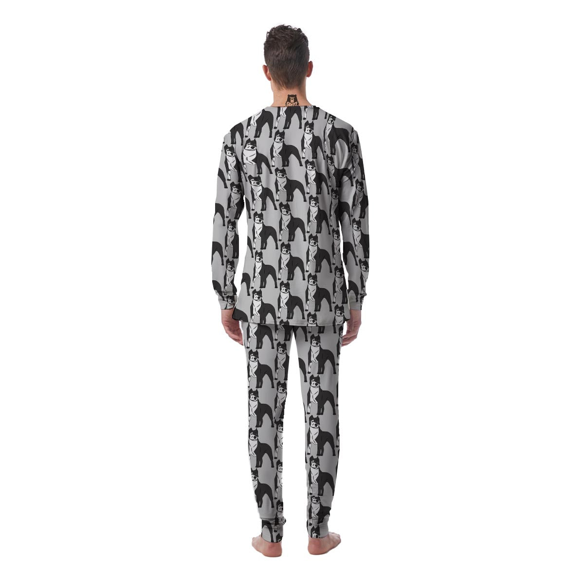 Pitbull Print Men's Pajamas-grizzshop