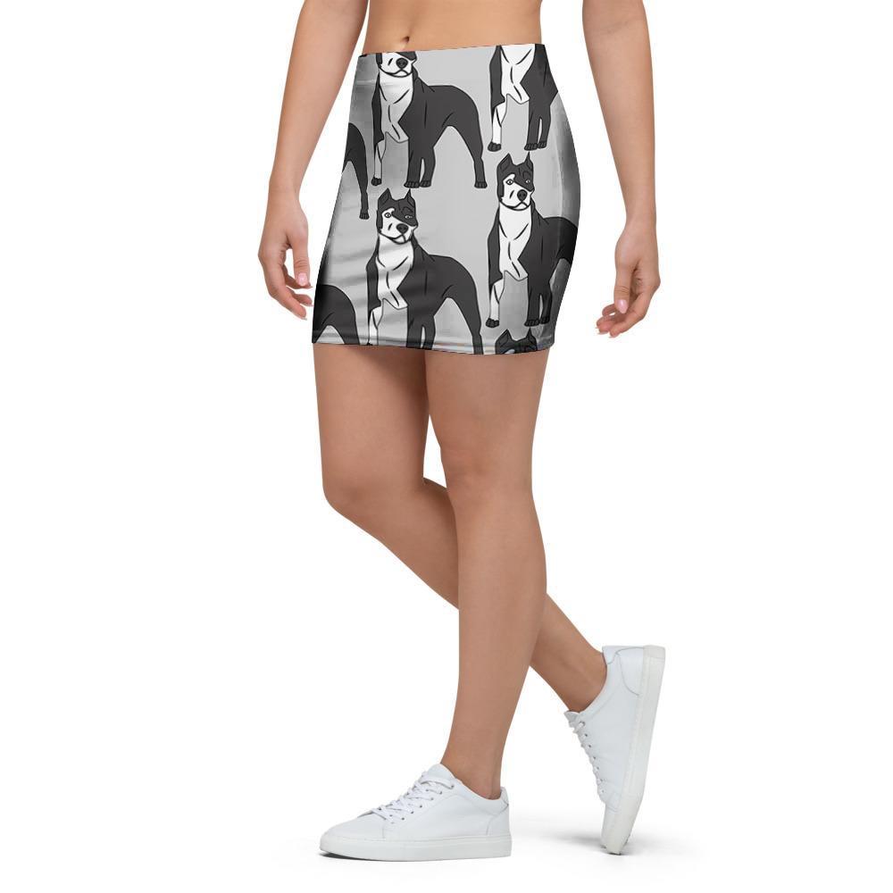 Pitbull Print Mini Skirt-grizzshop