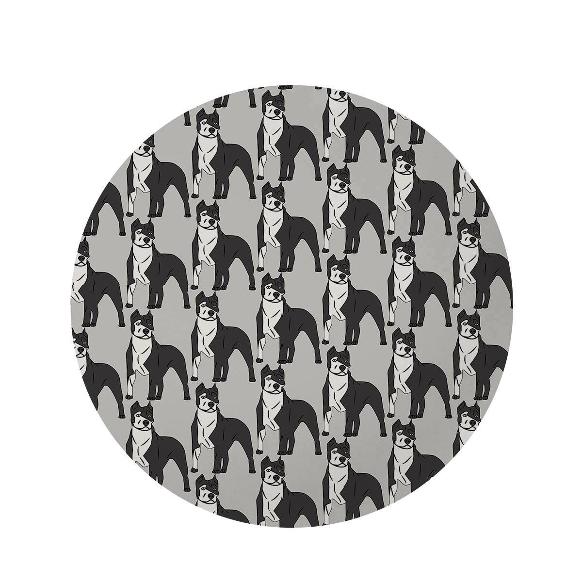 Pitbull Print Round Rug-grizzshop