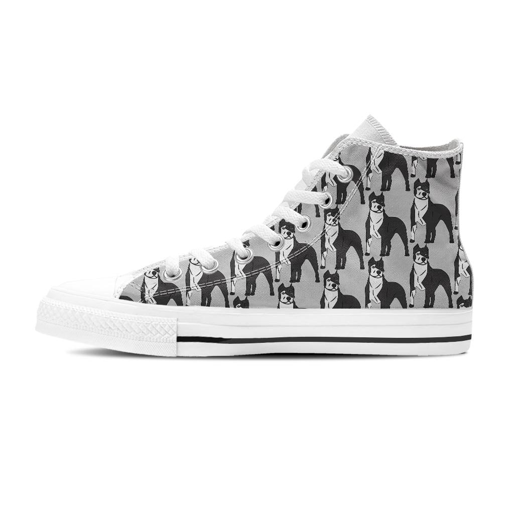 Pitbull Print Women's High Top Shoes-grizzshop