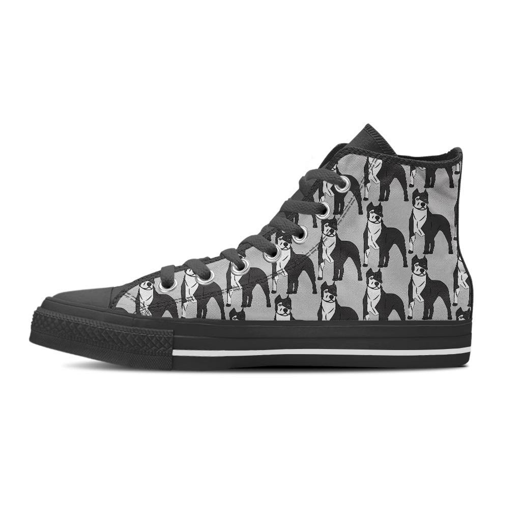 Pitbull Print Women's High Top Shoes-grizzshop