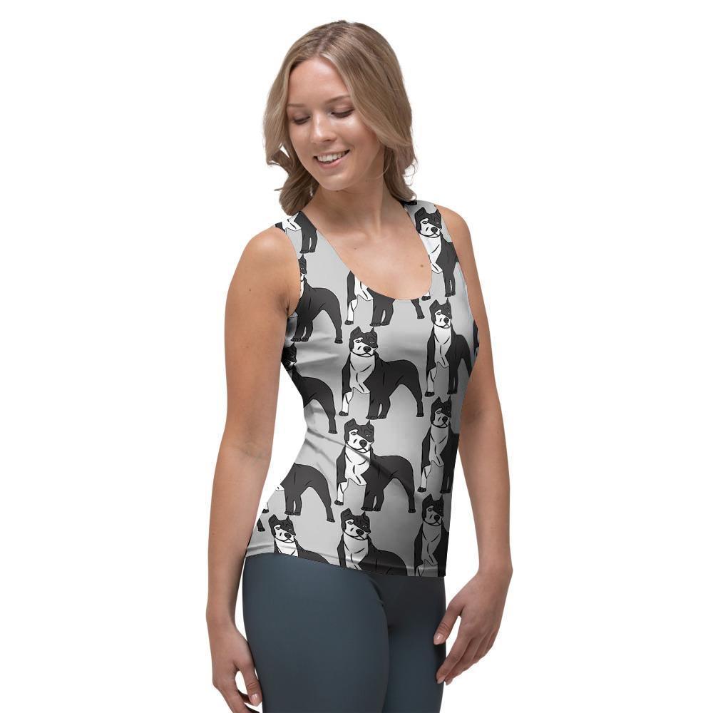 Pitbull Print Women's Tank Top-grizzshop