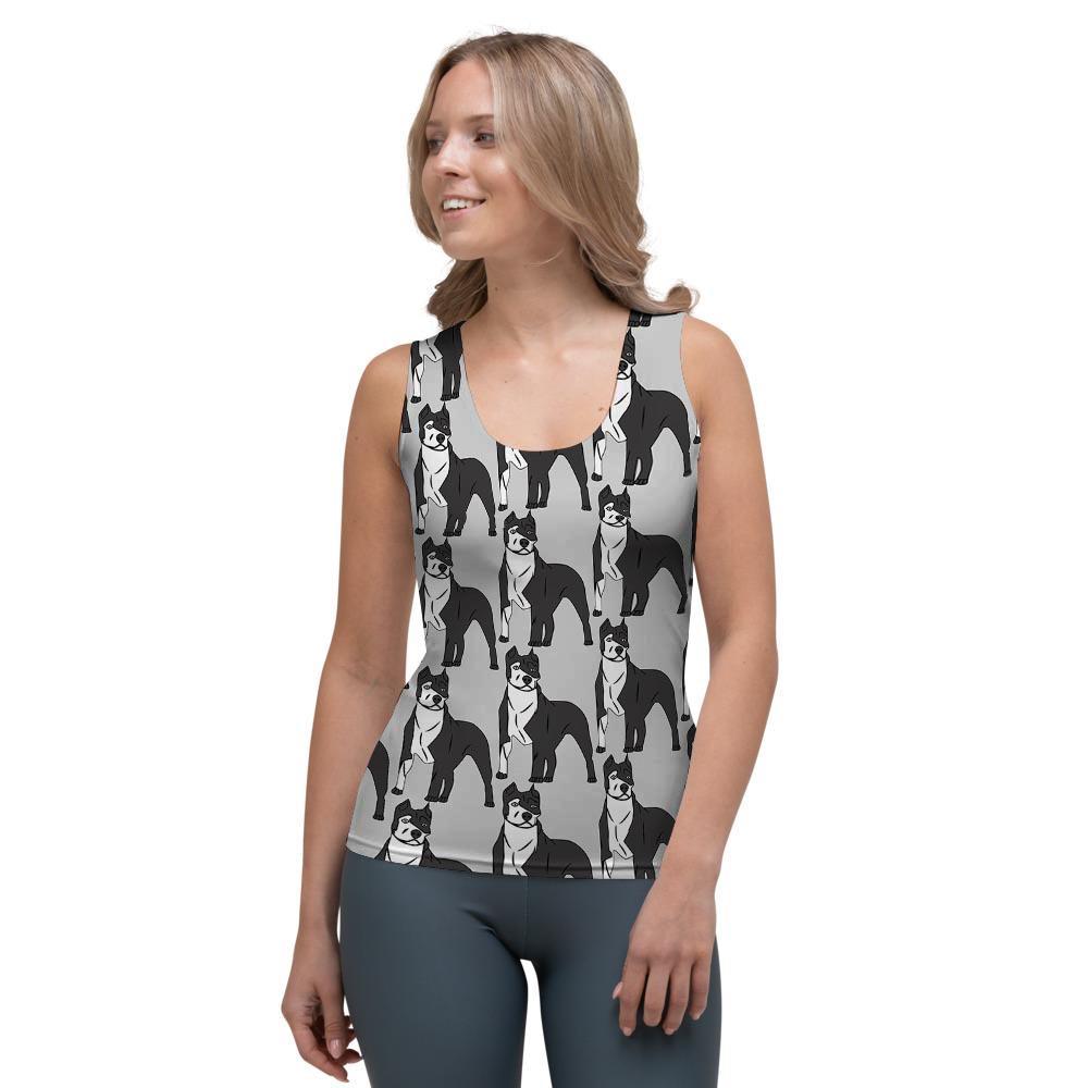 Pitbull Print Women's Tank Top-grizzshop