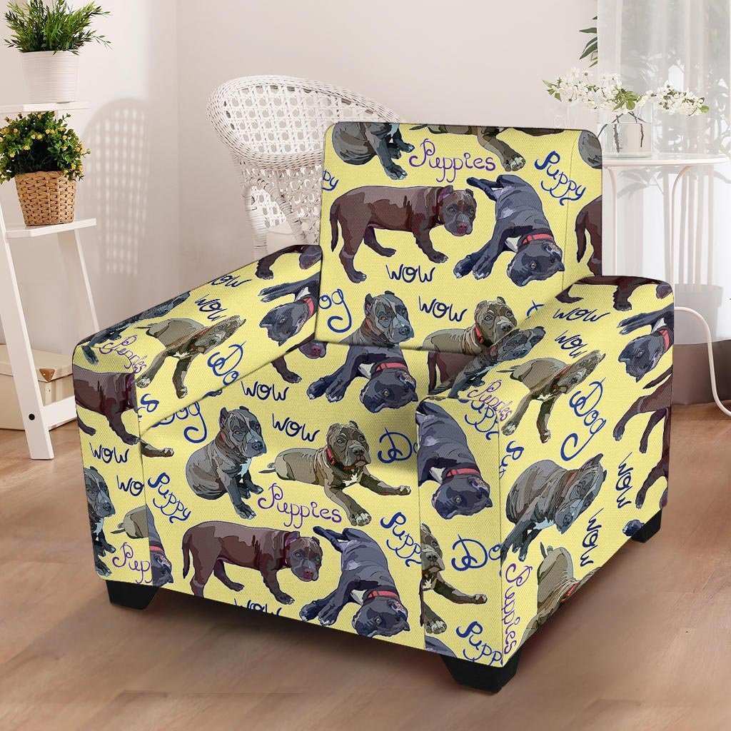 Pitbull Puppy Armchair Cover-grizzshop