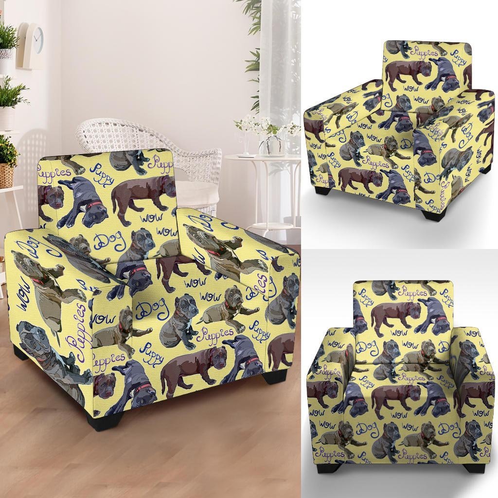 Pitbull Puppy Armchair Cover-grizzshop