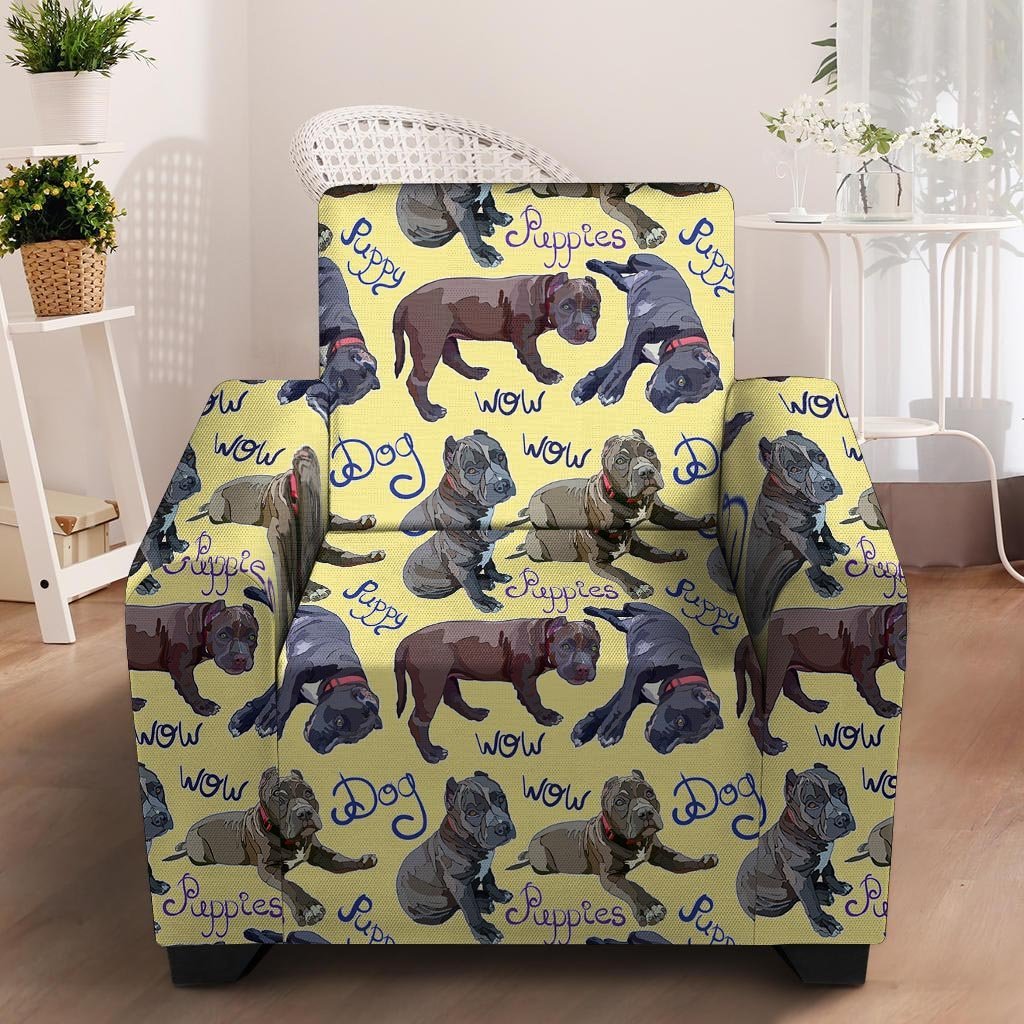 Pitbull Puppy Armchair Cover-grizzshop